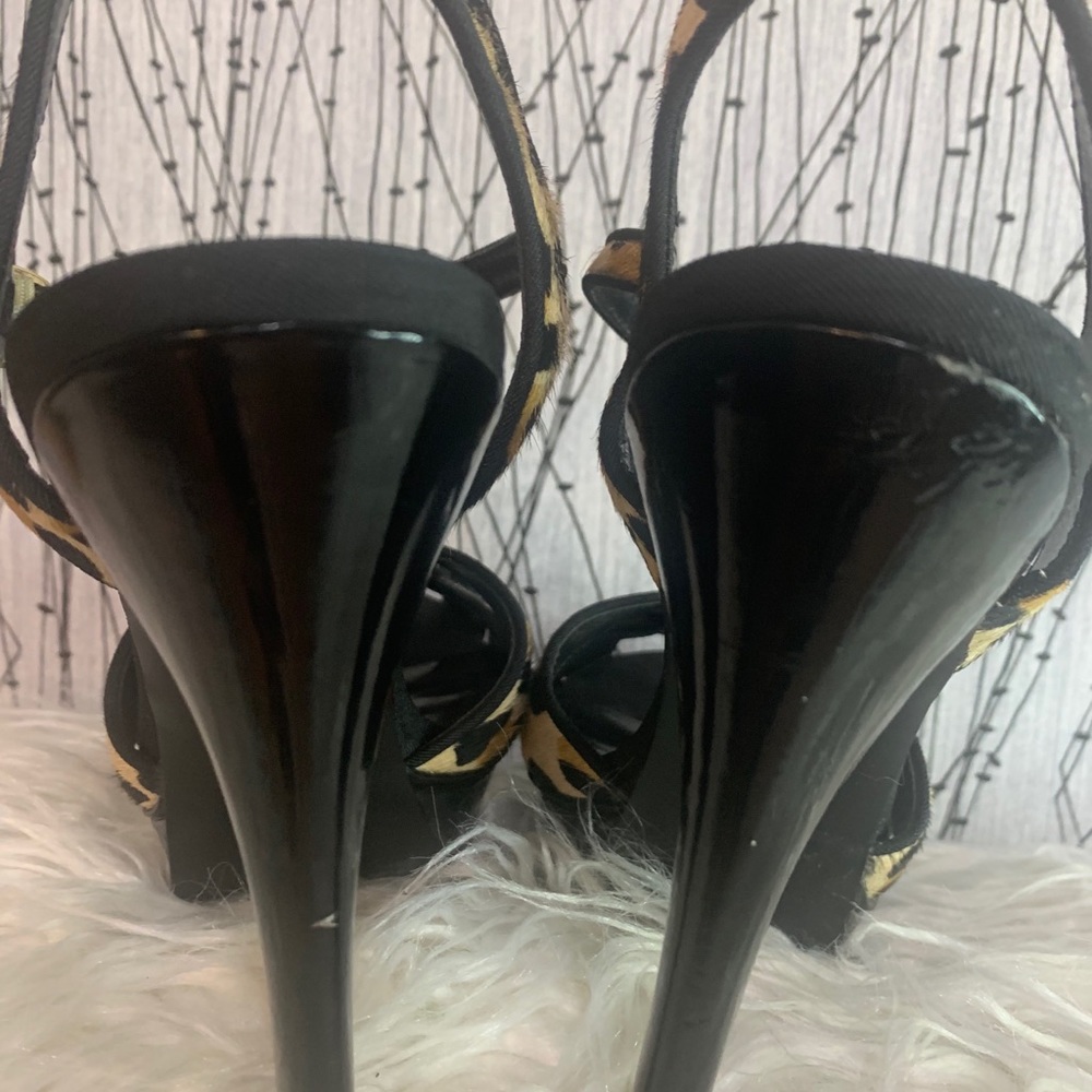 BCBGeneration Faux Leopard Print Open-Toe Heels - Picture 5 of 8